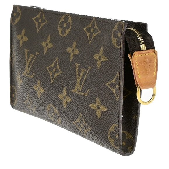 LOUIS VUITTON Logo BUCKET PM Pouch Bag Monogram Leather Brown France 60EE075 - Picture 13 of 13
